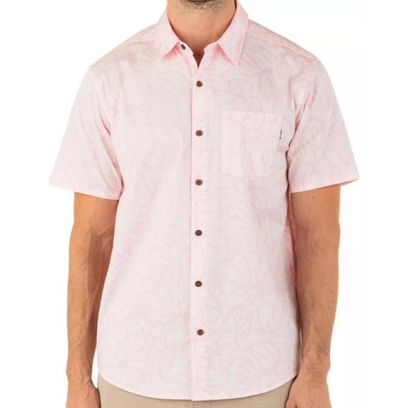 Hurley Men's One and Only Lido Stretch Hawaiian Short Sleeve Shirt S NEW - Picture 1 of 3